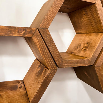 Mini Hexagon Wall Shelves, Set of 6