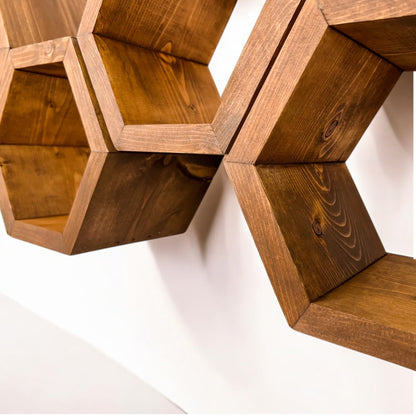 Mini Hexagon Wall Shelves, Set of 6