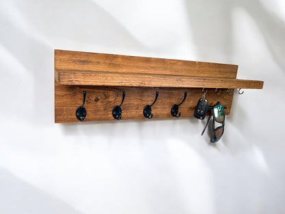 Wall Mounted Key Rack with Mail Holder - 24"