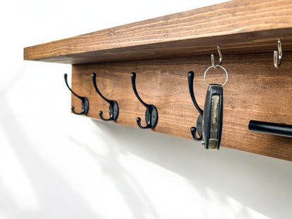 Wall Mounted Key Rack with Mail Holder - 24"