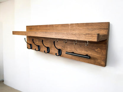 Wall Mounted Key Rack with Mail Holder - 24"