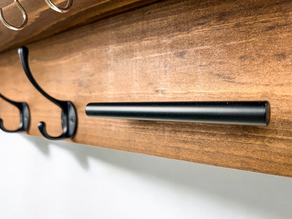 Wall Mounted Key Rack with Mail Holder - 24"