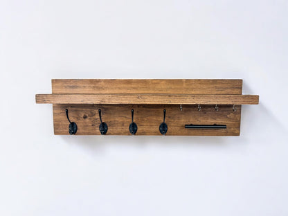 Wall Mounted Key Rack with Mail Holder - 24"