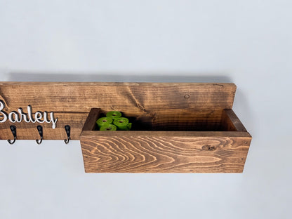 Personalized Dog Leash Holder with Shelf