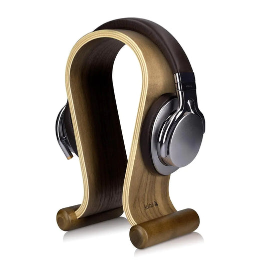 Wooden Headphone Stand - Universal Headset Wood Hanger - Walnut