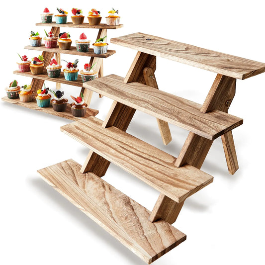 Wooden Cupcake Stand - 4 Tier Wooden Cupcake Stand