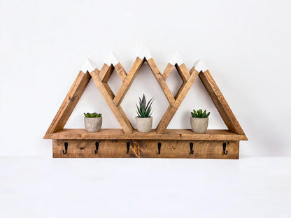 5-Peak Mountain Shelf with Hooks - 27" x 17"