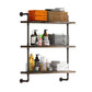 3 Tier Industrial Pipe Shelf -  Rustic Wood Floating Shelves (24inch)