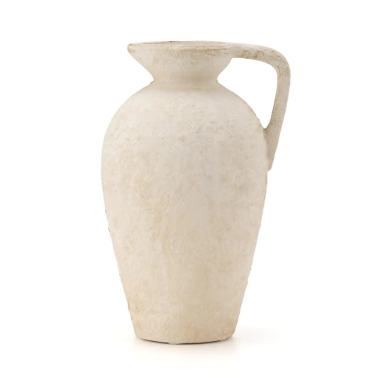 Ceramic Rustic Farmhouse Vase - 9.25 inch Terracotta Vase