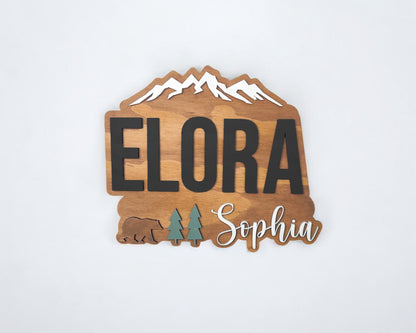 Nursery Name Sign - Personalized Woodland Theme Sign