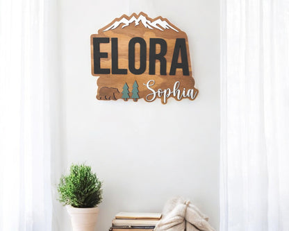 Nursery Name Sign - Personalized Woodland Theme Sign