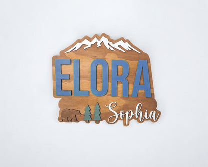 Nursery Name Sign - Personalized Woodland Theme Sign