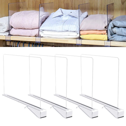 4 Pack Shelf Dividers for Closet Organization