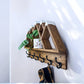 Wood Wall Mounted Coat Rack, Mountain Shelf with Heavy Duty Hooks - 27" x 17"