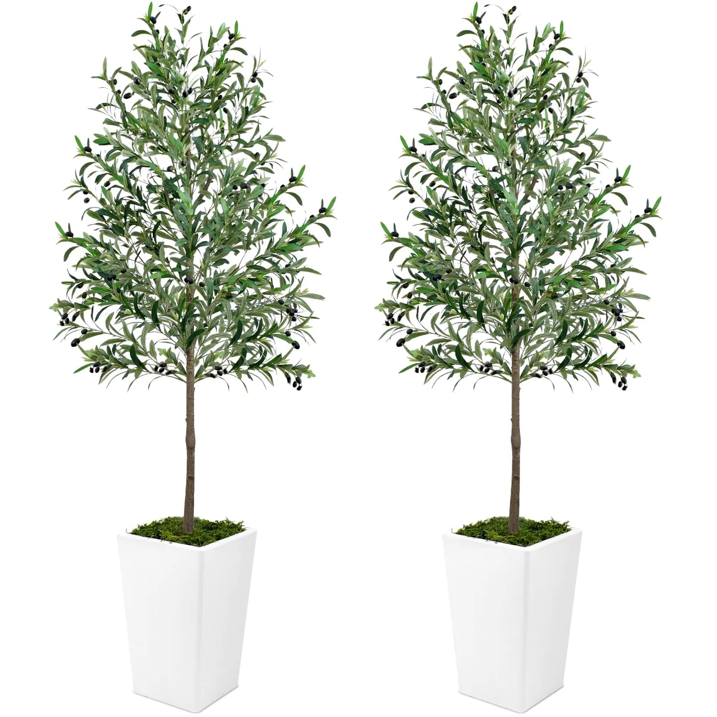 Artificial Olive Tree with Planter - 7ft - 2 PCS