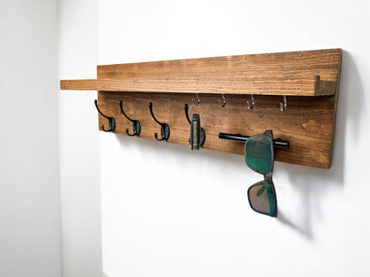 Wall Mounted Key Rack with Mail Holder - 24"