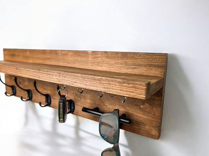 Wall Mounted Key Rack with Mail Holder - 24"