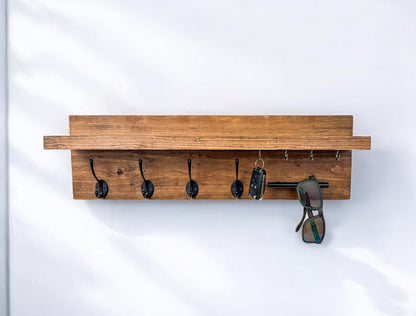 Wall Mounted Key Rack with Mail Holder - 24"