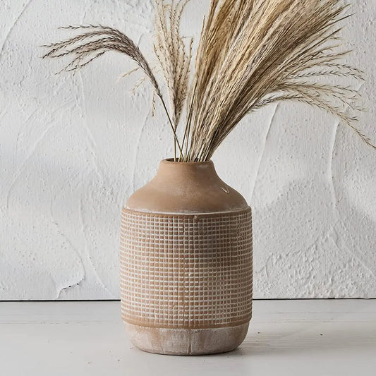 Ceramic Rustic Farmhouse Vase - 7 Inch