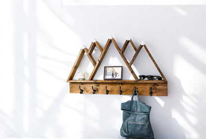 5-Peak Mountain Shelf with Hooks  - 42'' x 24''