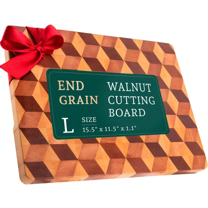 End Grain Wooden Cutting Board - Walnut