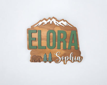 Nursery Name Sign - Personalized Woodland Theme Sign