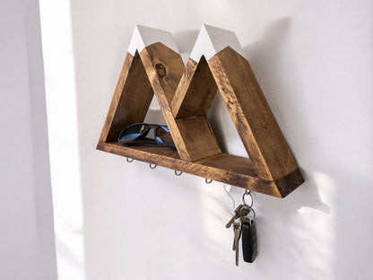 Entryway Key Holder - Mountain Shelf Key Holder - 16" x 10"