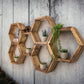 Hexagon Wall Shelves, Set of 6 Hexagon Shelves - 3.5" Depth