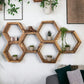 Hexagon Wall Shelves, Set of 6 Hexagon Shelves - 3.5" Depth