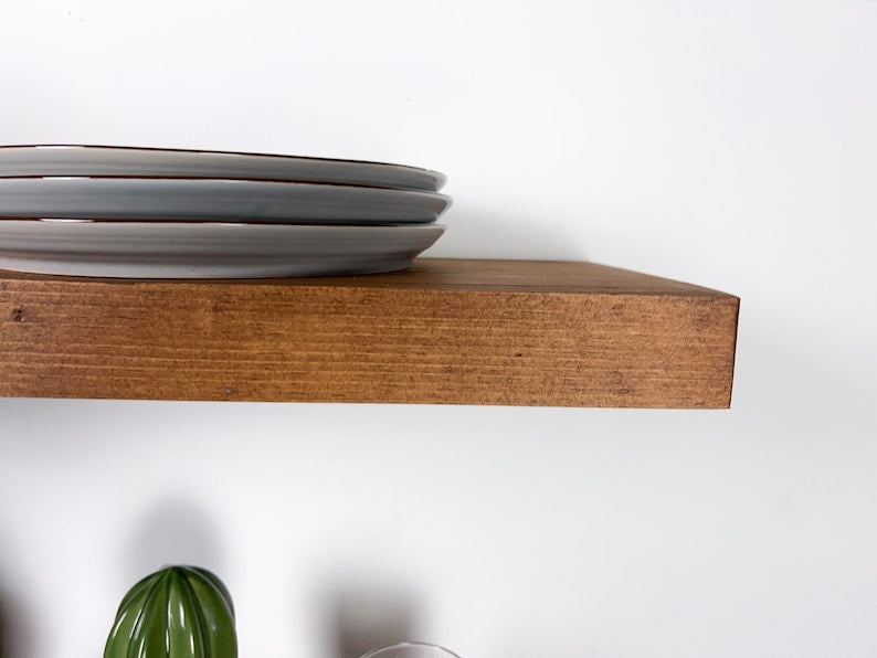 Wood Floating Shelves,  2-Inches Thick,  10-inches Deep, Rustic Shelf, Floating Shelf, Handmade wood shelf