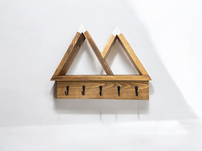 2-Peak Mountain Shelf with Coat Hooks