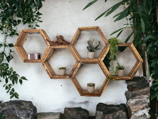 Set of 5 Hexagon Shelves - 3.5" Depth