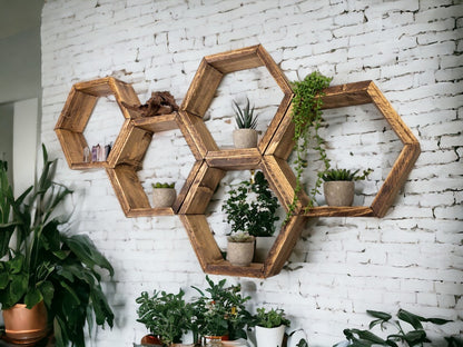 Set of 5 Hexagon Shelves - 3.5" Depth