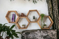 Set of 4 Hexagon Shelves - 3.5" Depth