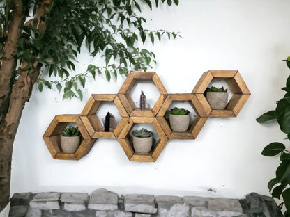 Mini Wood Hexagon Shelves