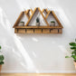Wood Wall Mounted Coat Rack, 5 Peak Mountain Shelf with Hooks - 27" x 17"