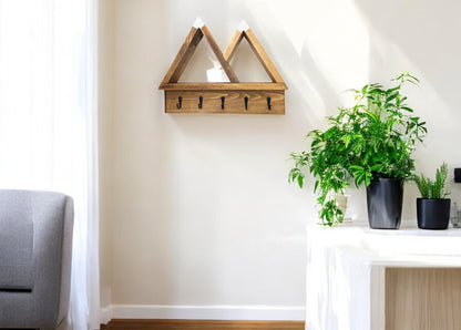 2-Peak Mountain Shelf with Coat Hooks