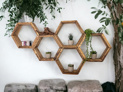 Set of 5 Hexagon Shelves - 3.5" Depth