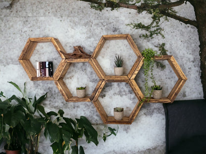 Set of 5 Hexagon Shelves - 3.5" Depth