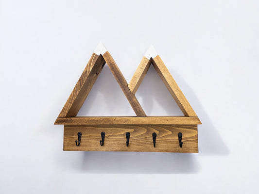 2-Peak Mountain Shelf with Coat Hooks