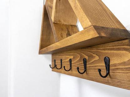 2-Peak Mountain Shelf with Coat Hooks