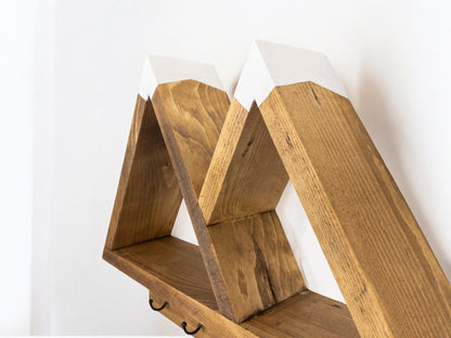 2-Peak Mountain Shelf with Coat Hooks