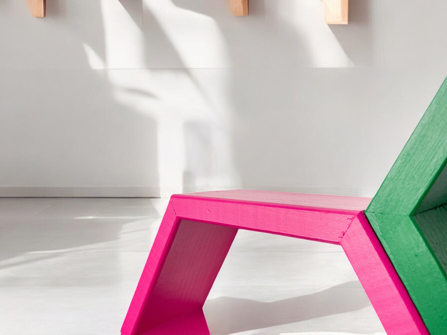 Set of 4 Multi-colored Hexagon Shelves - 3.5" Depth