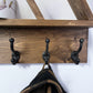 Wood Wall Mounted Coat Rack, Mountain Shelf with Heavy Duty Hooks - 27" x 17"