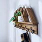 Wood Wall Mounted Coat Rack, Mountain Shelf with Heavy Duty Hooks - 27" x 17"