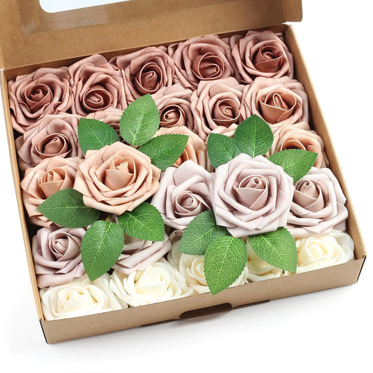 Artificial Flowers Combo Box - Champagne Rose
