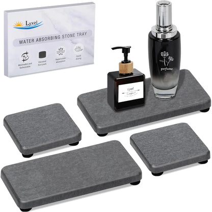 Water Absorbing Stone Trays for Sink - Fast Drying Stone - Sink Tray Water Absorbent Diatomite Tray Stone Soap Tray Diatomaceous Coaster Stone Drying Trays for Bathroom Sink and Kitchen Counter