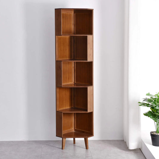 Industrial Corner Bookshelf - 5-Bookcase