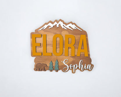Nursery Name Sign - Personalized Woodland Theme Sign