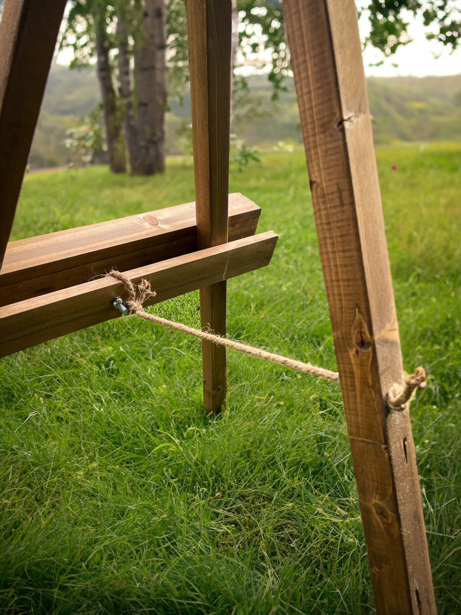 Wooden Floor Easel with Adjustable Shelf - Wedding Sign Display